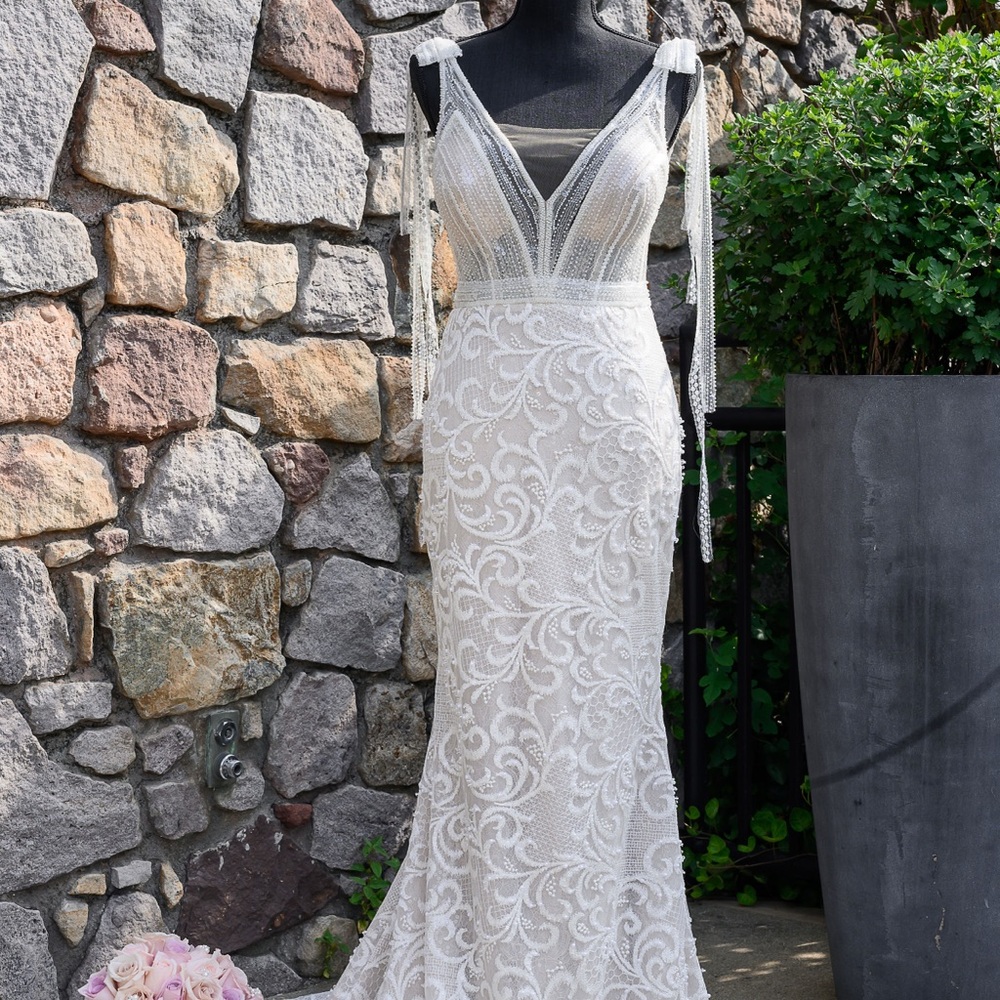 Elegant White Lace Gown